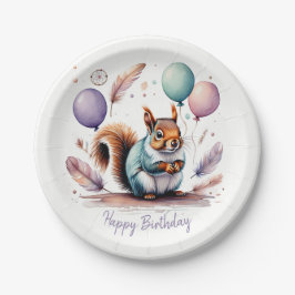 Mooie waterverf babysmuisballonnen verjaardag  papieren bordje