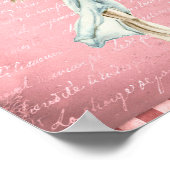 Mooie Waterverf Ballerina Pink Script Ballet Poster (Hoek)