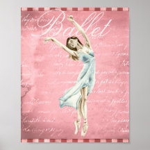 Mooie Waterverf Ballerina Pink Script Ballet