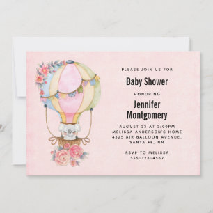 Mooie Waterverf Ballon Baby Shower Kaart