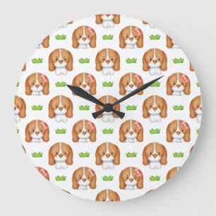 Mooie Waterverf Beagle Hond Wandklok