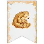 Mooie Waterverf Beer Happy Birthday Vlaggetjes (Eerste vlag)