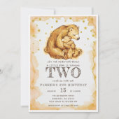 Mooie Waterverf Beer Verjaardag 2e Verjaardag Kaart (Voorkant)