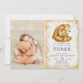 Mooie Waterverf Beer Verjaardagsfoto Kaart (Voorkant)