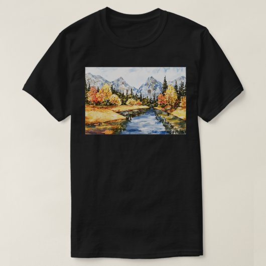 Mooie Waterverf, berglandschap T-shirt (Design voorkant)