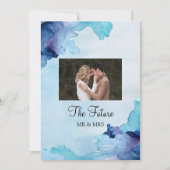 Mooie Waterverf Blauw Verlovingsfeest Uitnodigen Kaart (Voorkant)