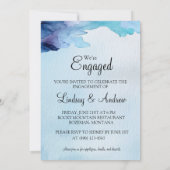 Mooie Waterverf Blauw Verlovingsfeest Uitnodigen Kaart (Achterkant)