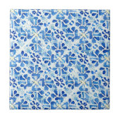 Mooie waterverf blauw, wit bleek geel tegeltje (Voorkant)