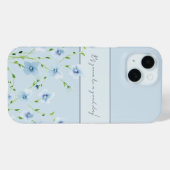 Mooie waterverf blauwe bloem Case-Mate iPhone case (Achterkant (horizontaal))