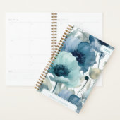 Mooie waterverf blauwe bloemige gepersonaliseerde planner (Display)