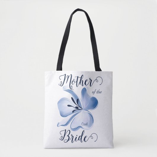 Mooie Waterverf Blauwe Bloemmoeder van Bride Tote Bag (Voorkant)
