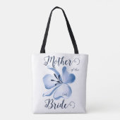 Mooie Waterverf Blauwe Bloemmoeder van Bride Tote Bag (Achterkant)