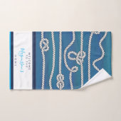 Mooie waterverf blauwe groene witte knoppen, aange handdoek (Handdoek)