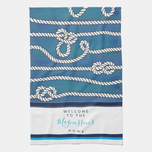 Mooie waterverf blauwe groene witte knoppen, aange theedoek (Verticaal)