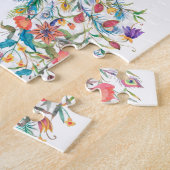 Mooie waterverf blauwe pauw I Legpuzzel (Zijkant)