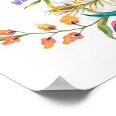 Mooie waterverf blauwe pauw I Poster (Hoek)