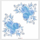 Mooie Waterverf Blauwe Rozen Sticker (Vel)