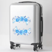 Mooie Waterverf Blauwe Rozen Sticker (Koffer)