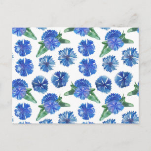 Mooie waterverf blauwe snijbloemen briefkaart