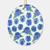 Mooie waterverf blauwe snijbloemen keramisch ornament (Links)