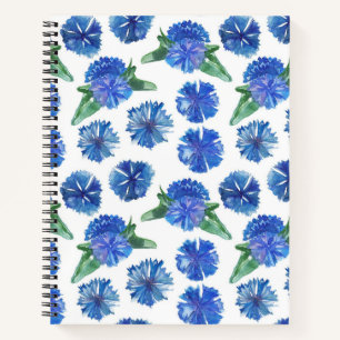 Mooie waterverf blauwe snijbloemen notitieboek
