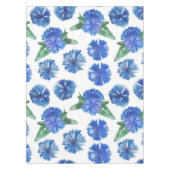 Mooie waterverf blauwe snijbloemen tafelkleed (Voorkant)