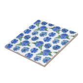 Mooie waterverf blauwe snijbloemen tegeltje (Zijkant)