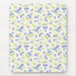 Mooie waterverf Blauwebes Botanische Patroon Muismat