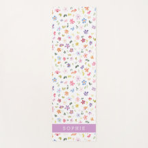 Mooie waterverf bloeiende bloemen aangepaste naam