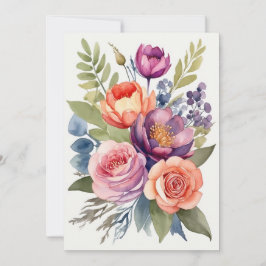 Mooie Waterverf Bloem Boeket Feestdagenkaart