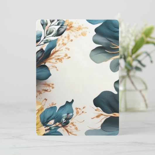 Mooie waterverf bloem kaart (Staand voorkant)