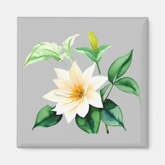 Mooie waterverf bloem magneet (Voorkant)