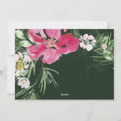 Mooie Waterverf bloem met groene kerstmis Feestdagenkaart (Achterkant)