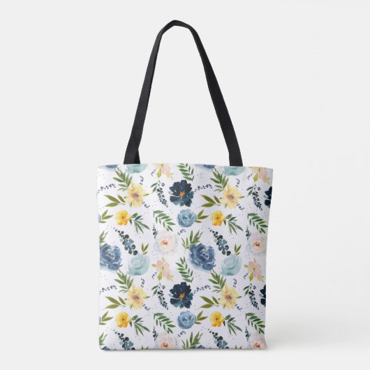 Mooie Waterverf Bloem Rozen Naadloos Patroon Tote Bag (Achterkant)