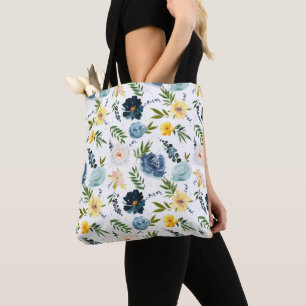 Mooie Waterverf Bloem Rozen Naadloos Patroon Tote Bag