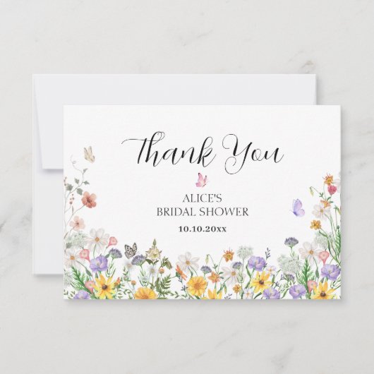 Mooie waterverf bloemen bedankkaart (Voorkant)