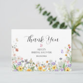 Mooie waterverf bloemen bedankkaart (Staand voorkant)