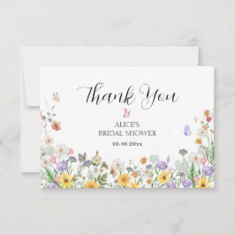 Mooie waterverf bloemen bedankkaart