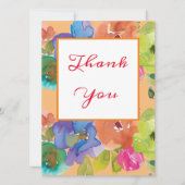 Mooie Waterverf bloemen bedankt Kaart (Voorkant)