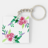 Mooie waterverf bloemen Bijbelcitaat Sleutelhanger (Achterkant)