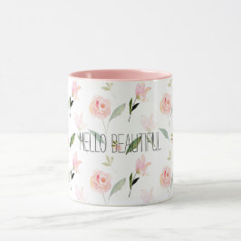 Mooie Waterverf Bloemen Blush Roze Mok