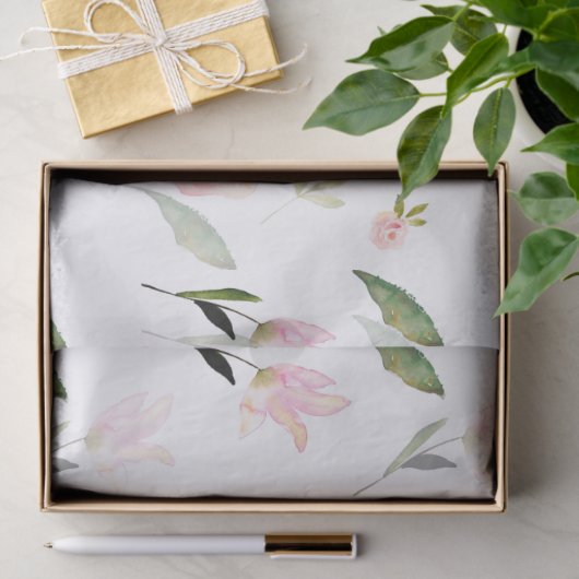 Mooie Waterverf Bloemen Blush Roze Tissuepapier (Geschenk)
