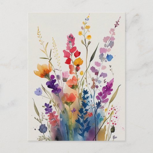 Mooie Waterverf bloemen Briefkaart (Voorkant)