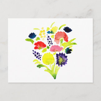 Mooie waterverf bloemen briefkaart