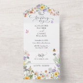 Mooie waterverf bloemen bruiloft all in one uitnodiging (Binnen)