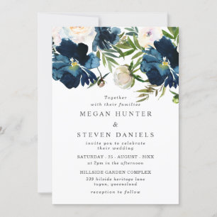 Mooie Waterverf bloemen bruiloft met bloemen en ze Kaart
