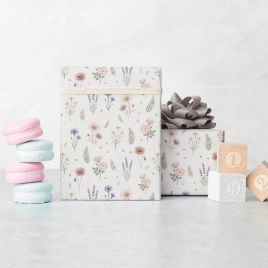 Mooie waterverf bloemen cadeaupapier (Baby Shower)