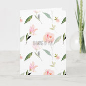 Mooie Waterverf Bloemen Denken aan jou Kaart (Voorkant)