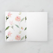 Mooie Waterverf Bloemen Denken aan jou Kaart (Binnen)