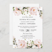 Mooie Waterverf bloemen Elegant Wedding Kaart (Voorkant / Achterkant)